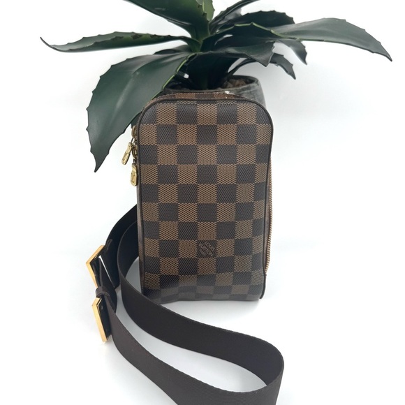 Louis Vuitton Damier Ebene Geronimo Sling Waist Crossbody Bag GHW CoA Authentic - Picture 1 of 9
